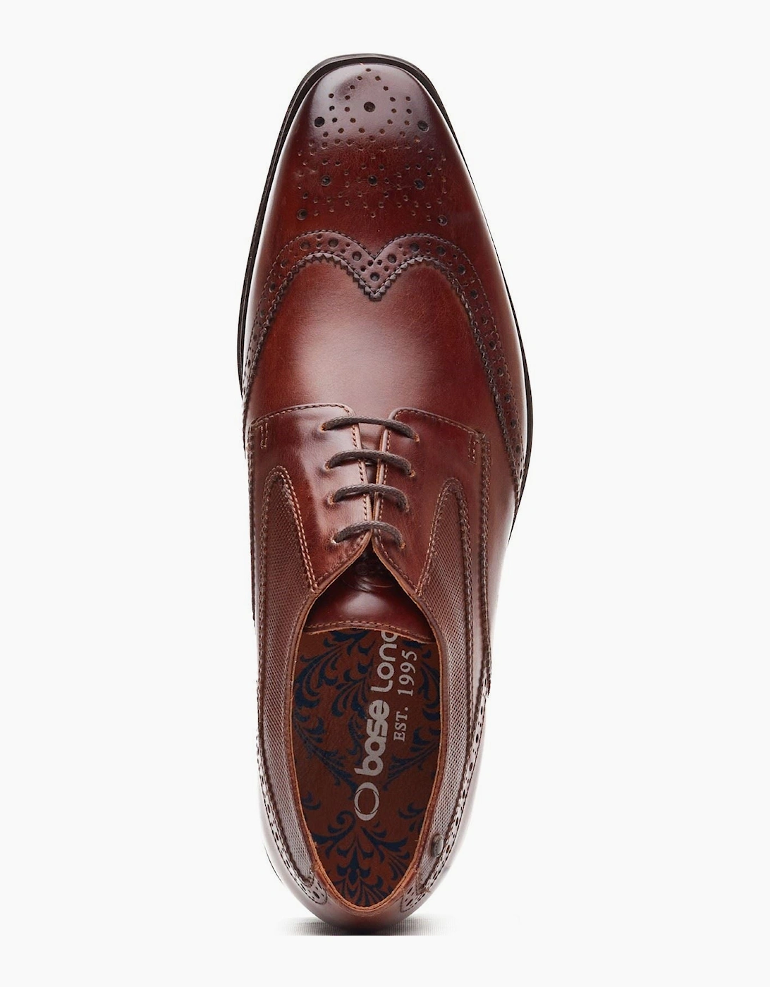 London Steeple Brogue Leather Men's Burnt Tan Brogues Shoes