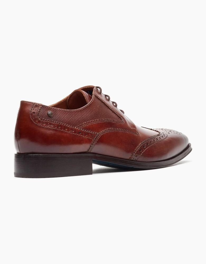 London Steeple Brogue Leather Men's Burnt Tan Brogues Shoes