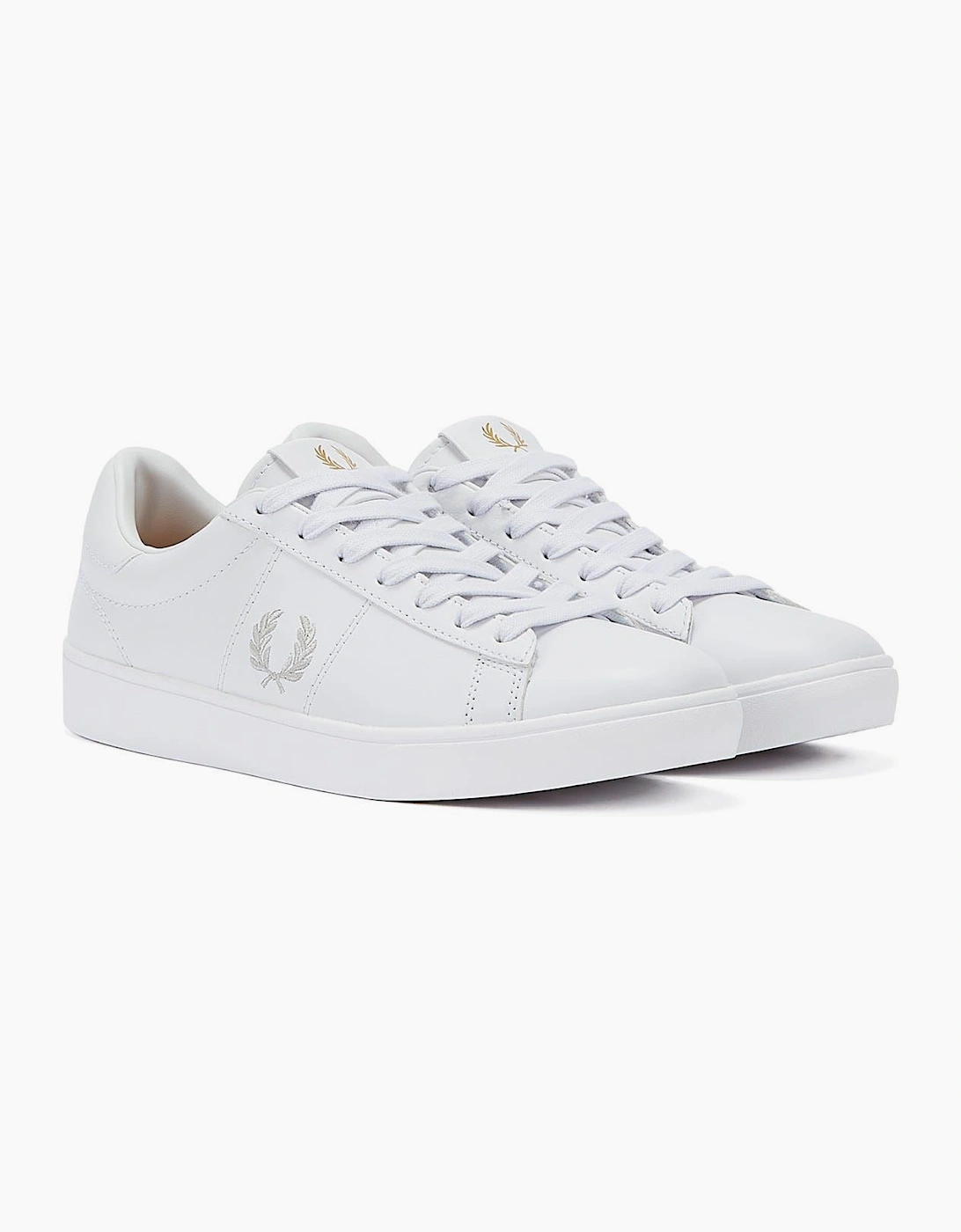 Fred Perry Spencer Leather Mens White/Silver Trainers