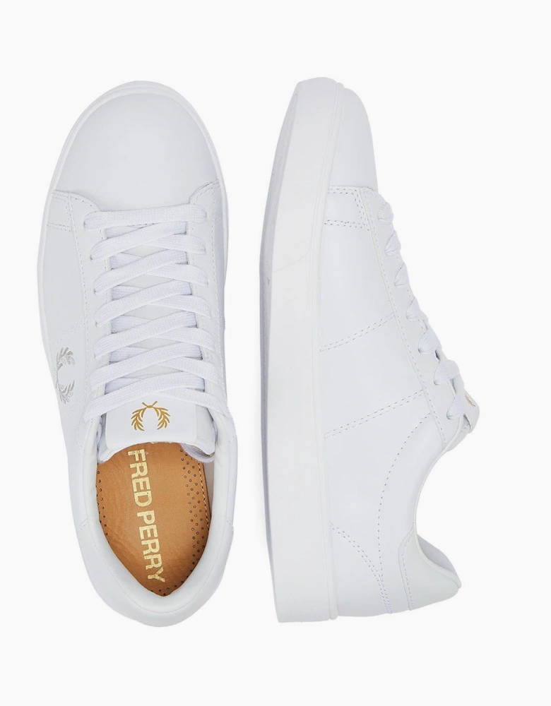 Fred Perry Spencer Leather Mens White/Silver Trainers