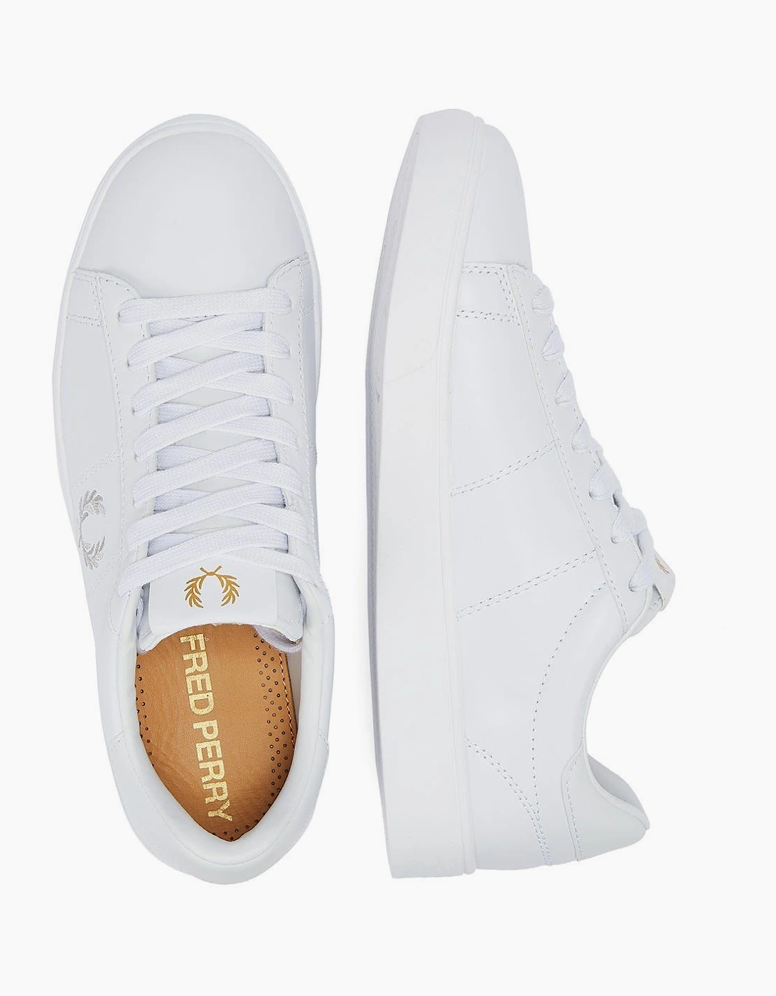 Fred Perry Spencer Leather Mens White/Silver Trainers