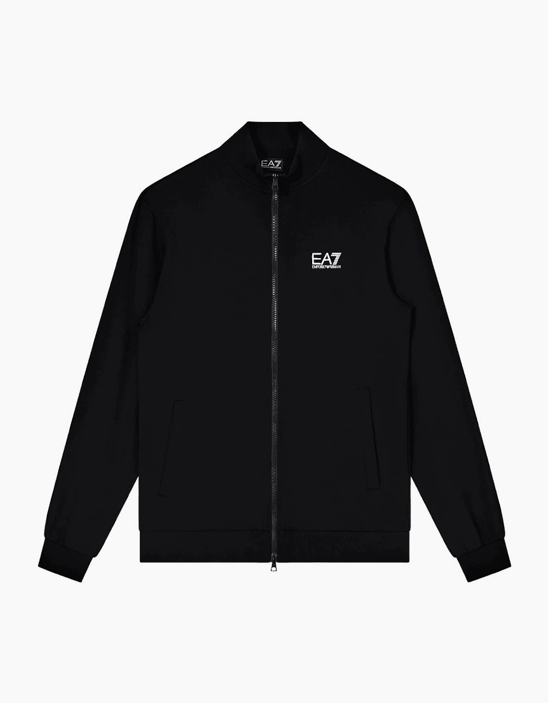 Lightweight Full Zip Funnel Neck Black Sweatshirt, 5 of 4