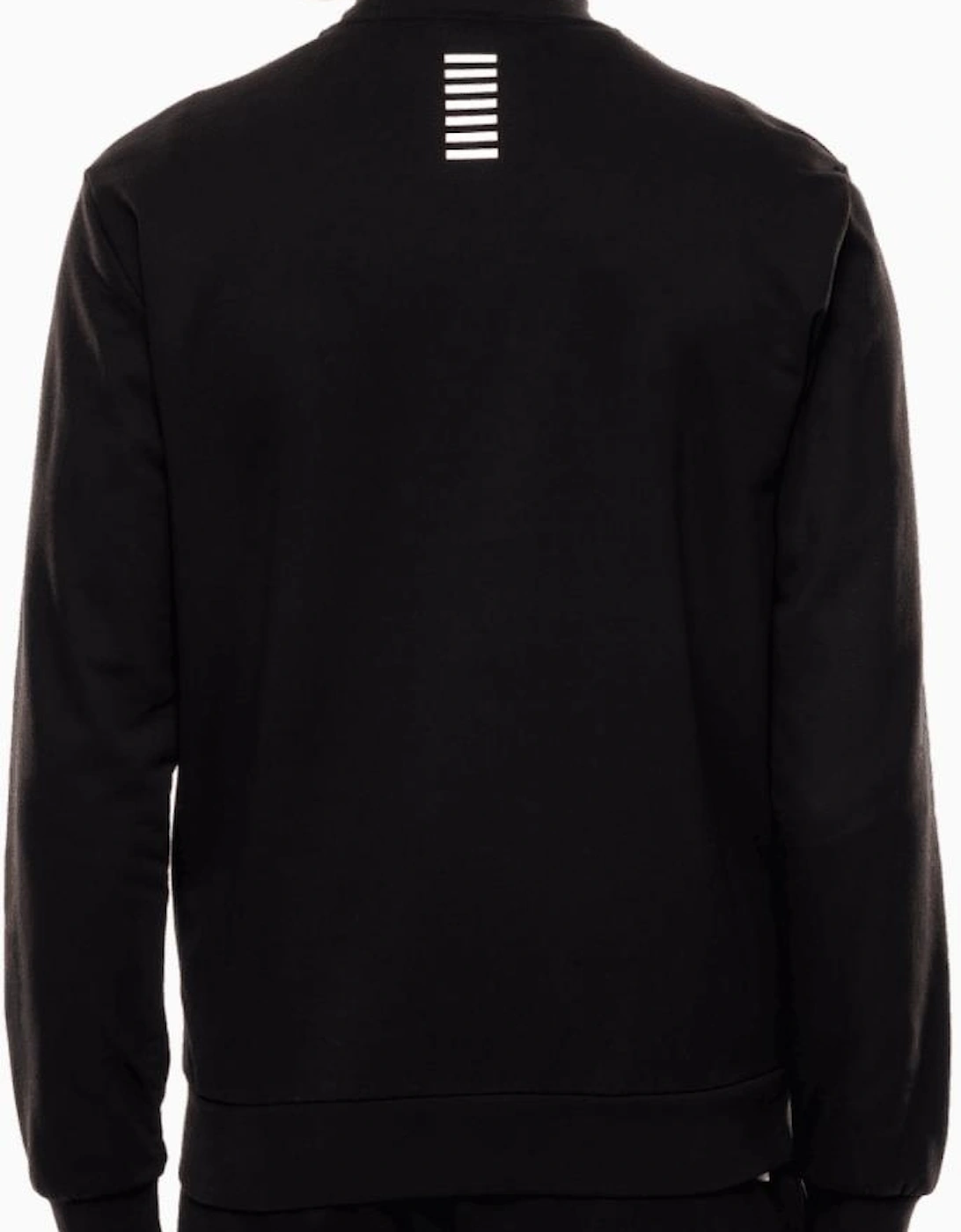 Lightweight Full Zip Funnel Neck Black Sweatshirt