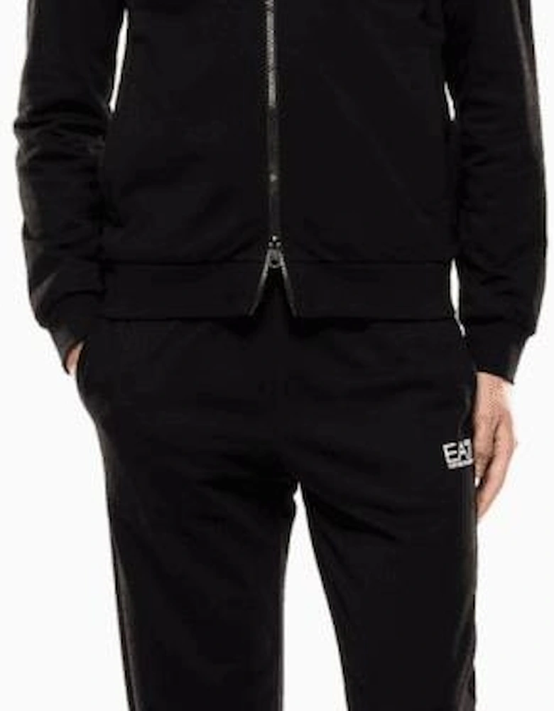 Lightweight Full Zip Funnel Neck Black Sweatshirt
