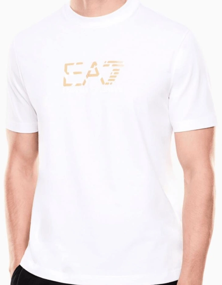 Premium Cotton Graphic White/Gold T-Shirt