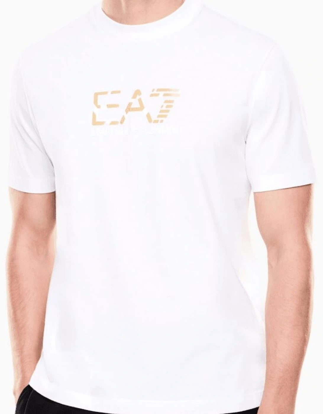 Premium Cotton Graphic White/Gold T-Shirt
