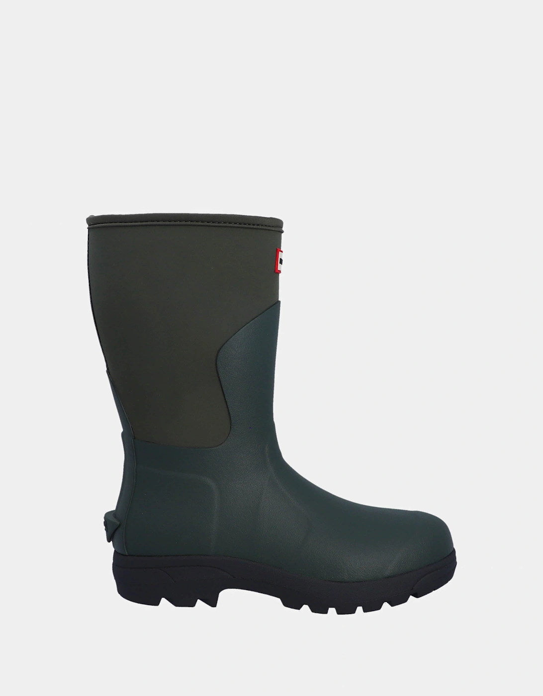 Hunter Women's Black Unisex Balmoral Neoprene Short Boot - Dark Olive/  Size Uk8 Eu42