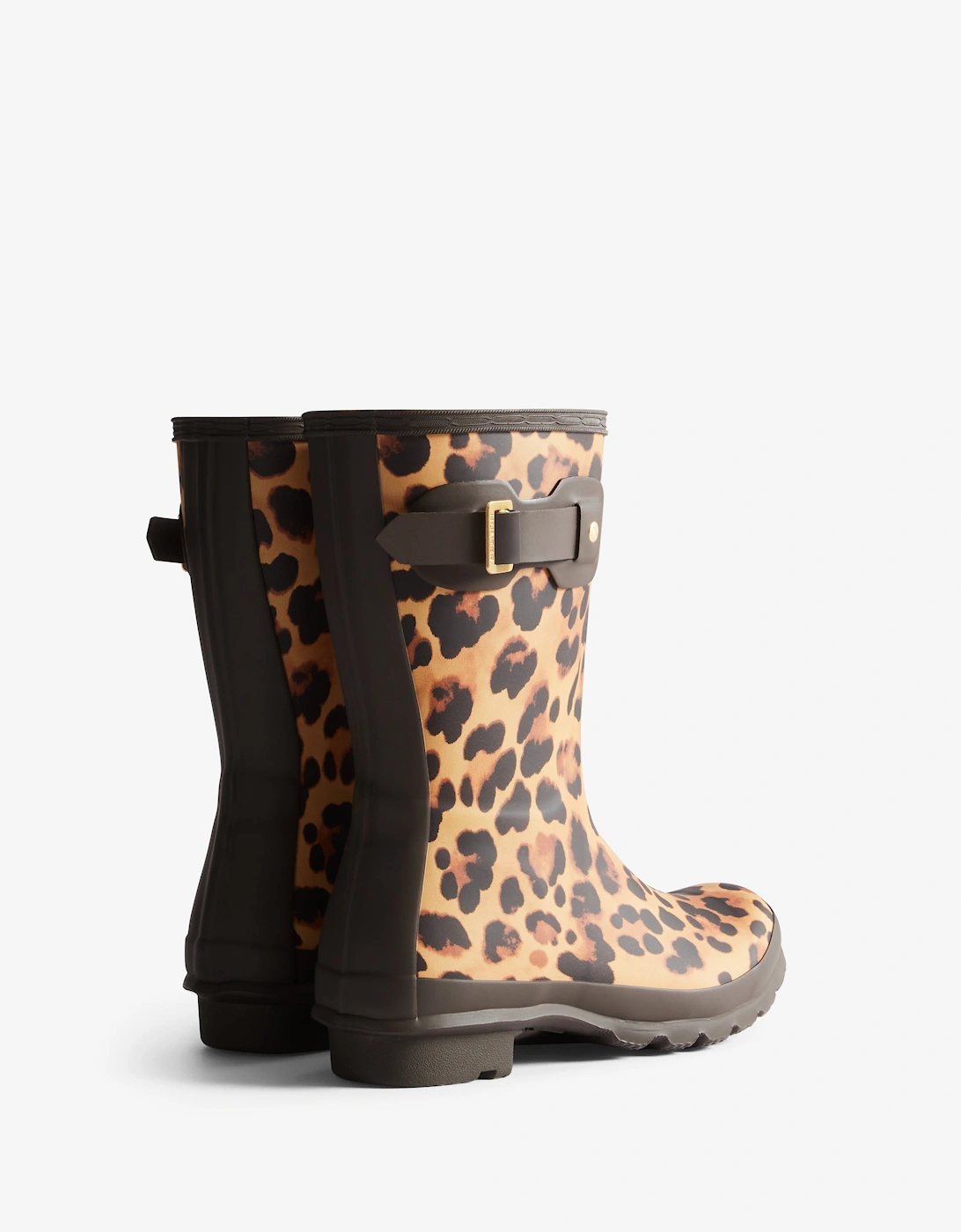 Womens Original Short Leopard Boot - Leopard Print/Chocolate Brown