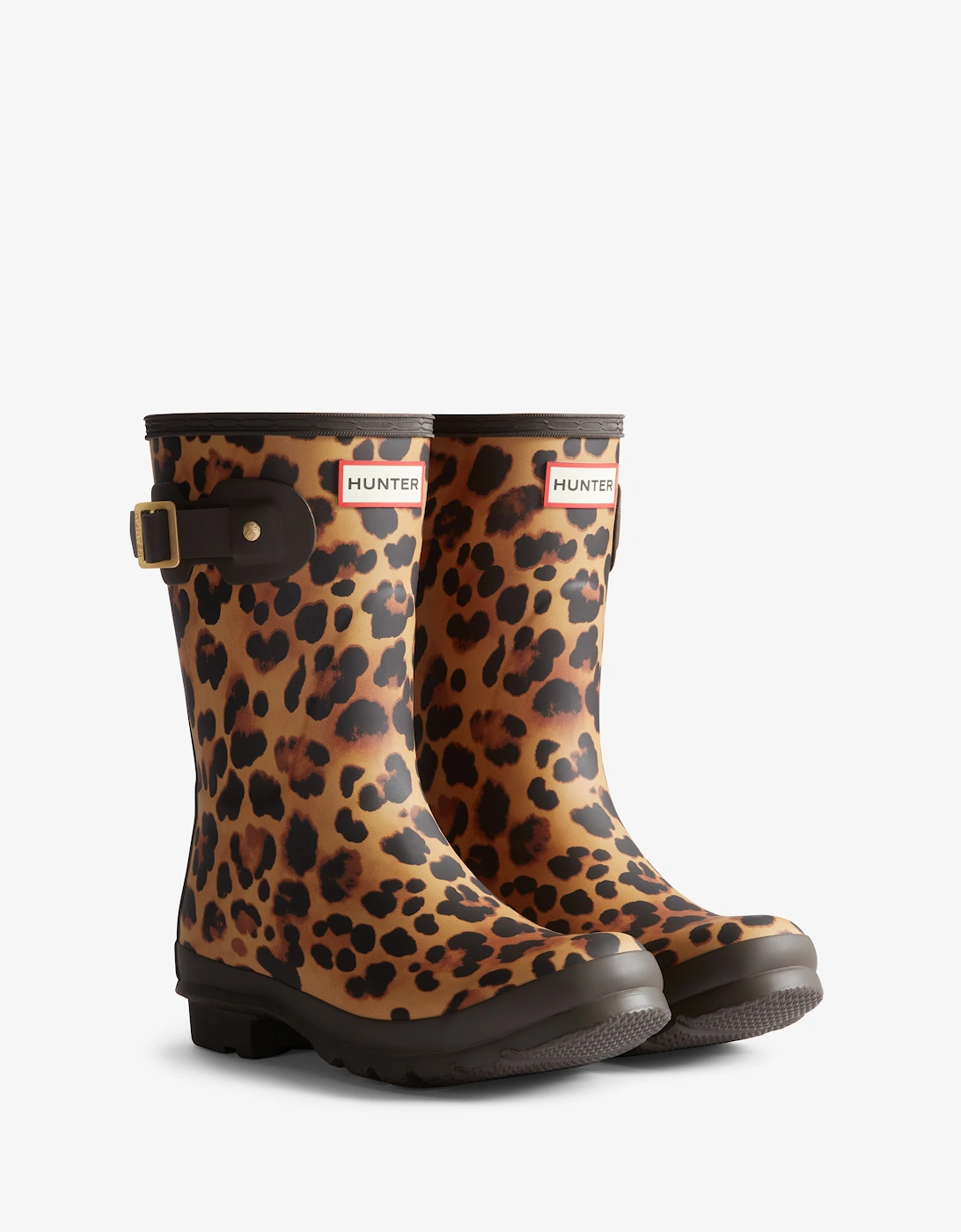 Womens Original Short Leopard Boot - Leopard Print/Chocolate Brown