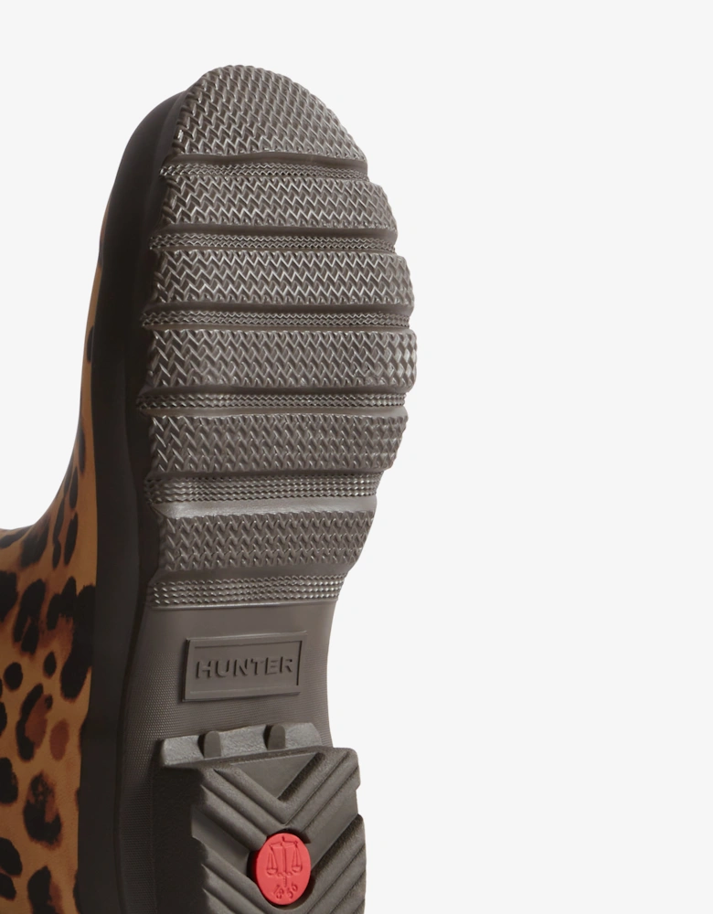 Womens Original Short Leopard Boot - Leopard Print/Chocolate Brown