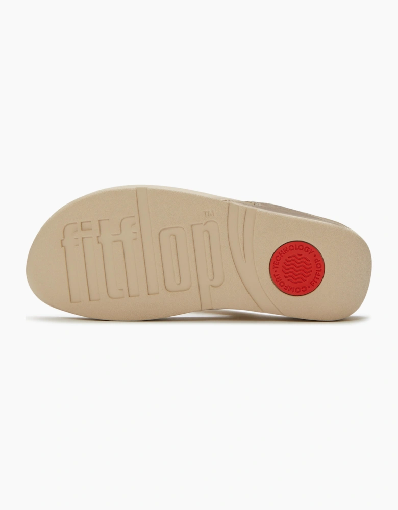 FitFlop Womens Lulu Ultra-Jewel Metallic Toe-Post Sandals - Platino 675