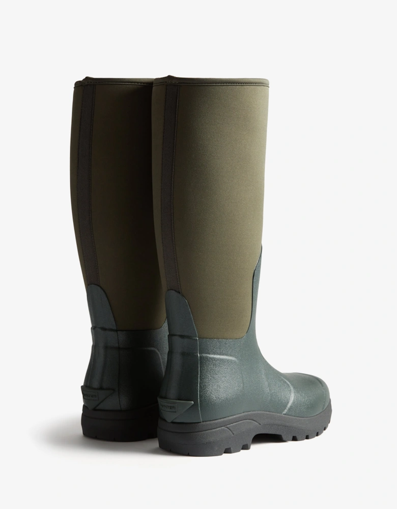 Unisex Balmoral Neoprene Tall Boot - Dark Olive/Black