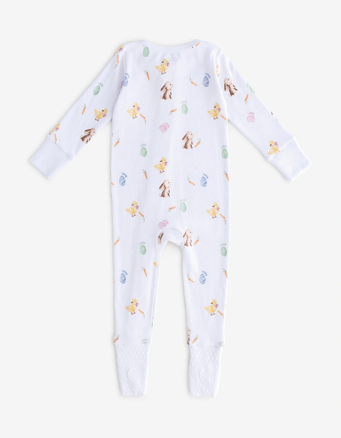 Baby The COZY Hop Ribbed Sleepsuit in White