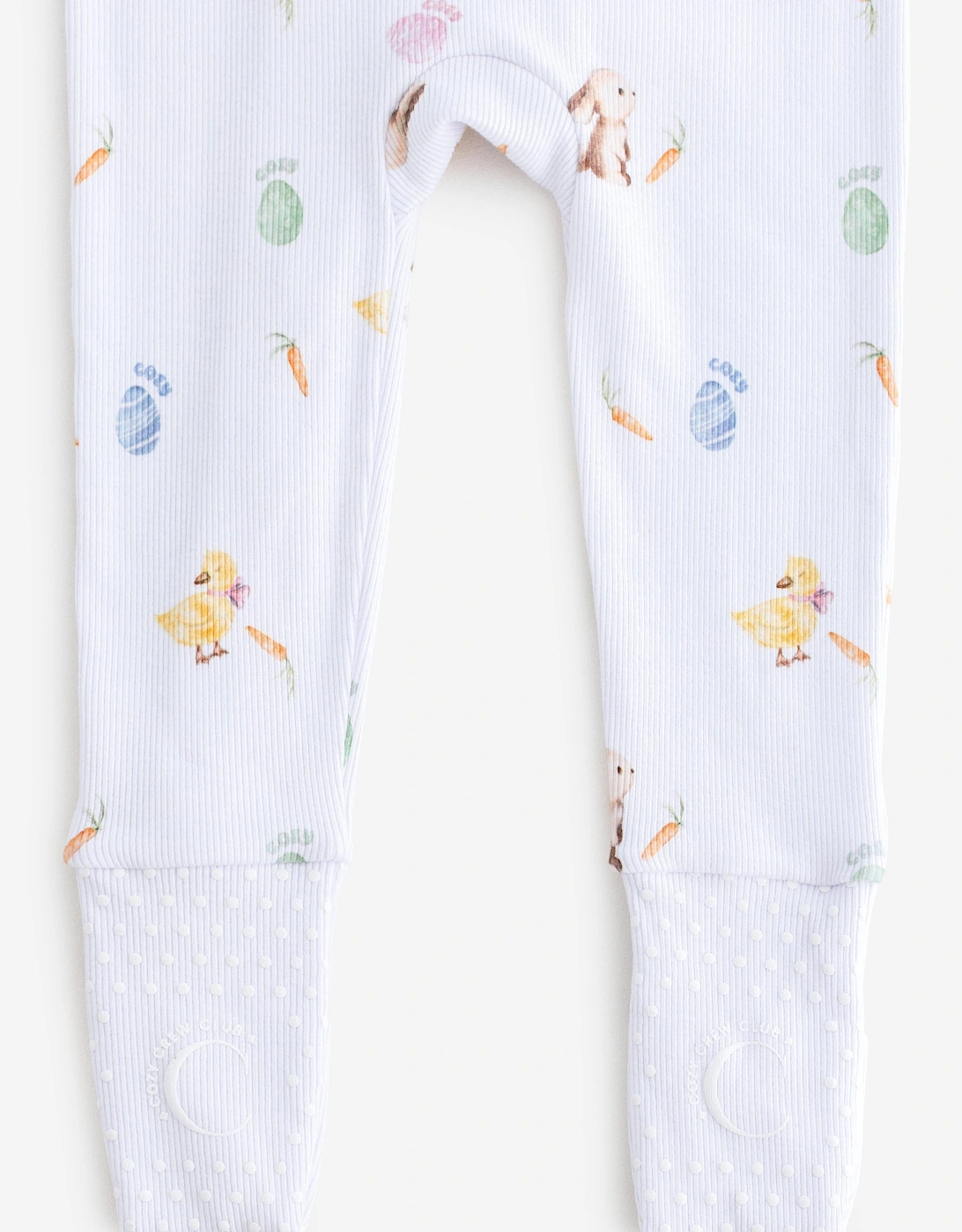 Baby The COZY Hop Ribbed Sleepsuit in White