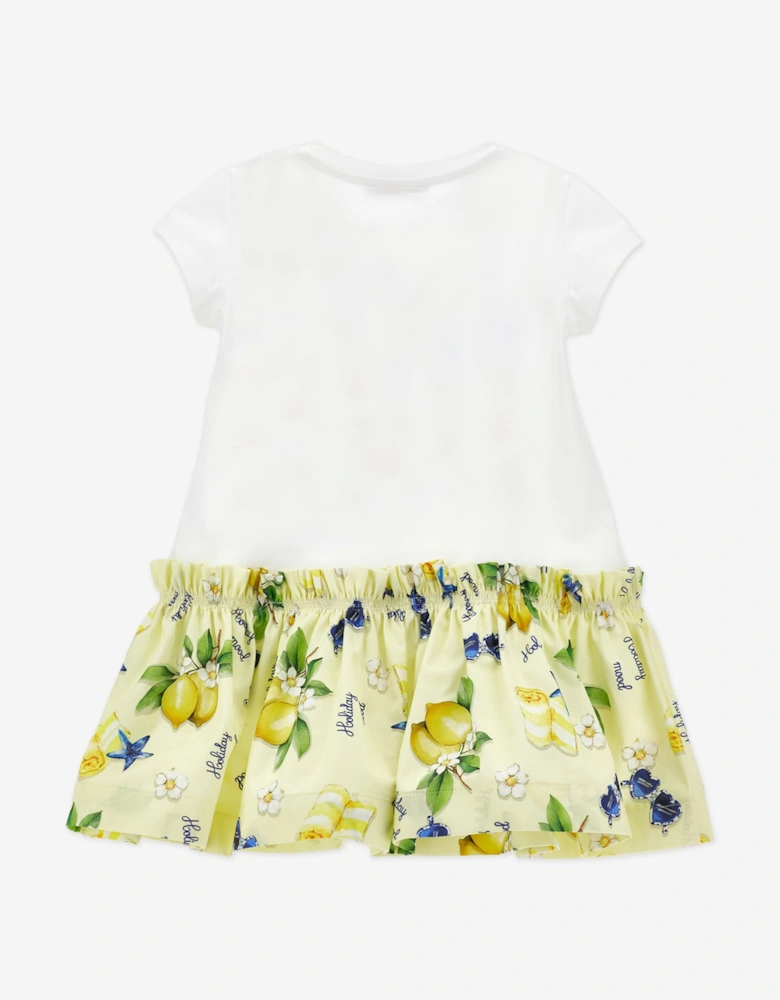 Girls Positano Lemon Dress in Yellow