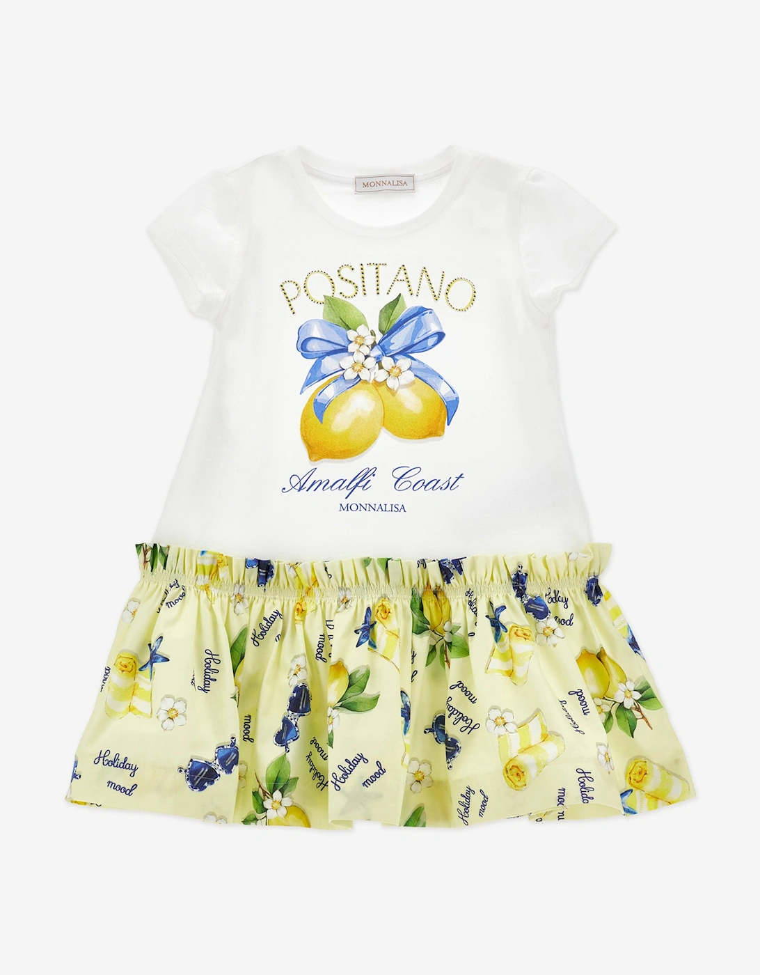 Girls Positano Lemon Dress in Yellow, 5 of 4