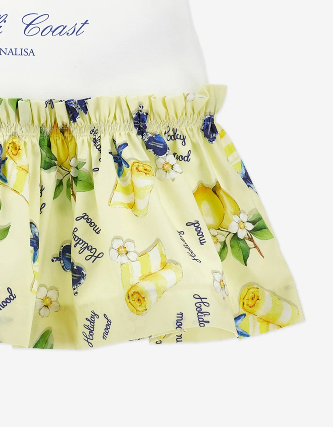 Girls Positano Lemon Dress in Yellow