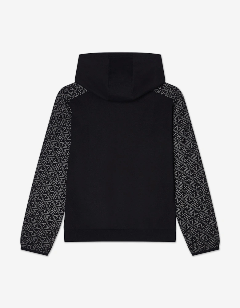 Emporio Armani Boys Monogram Logo Hoodie in Black
