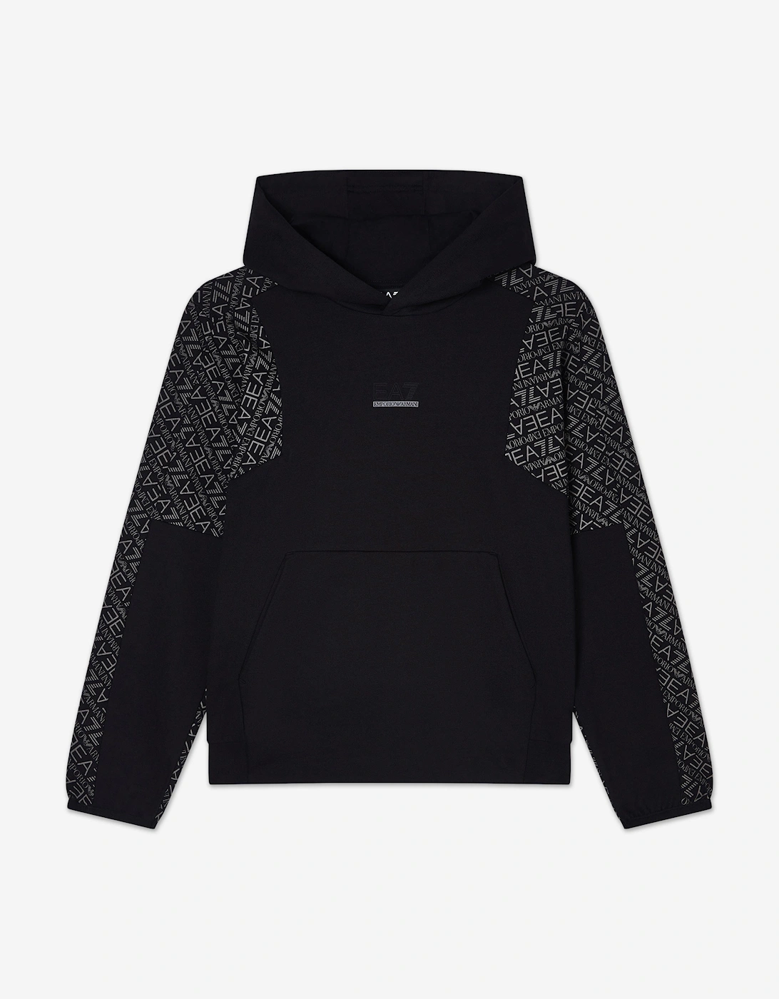 Emporio Armani Boys Monogram Logo Hoodie in Black, 5 of 4