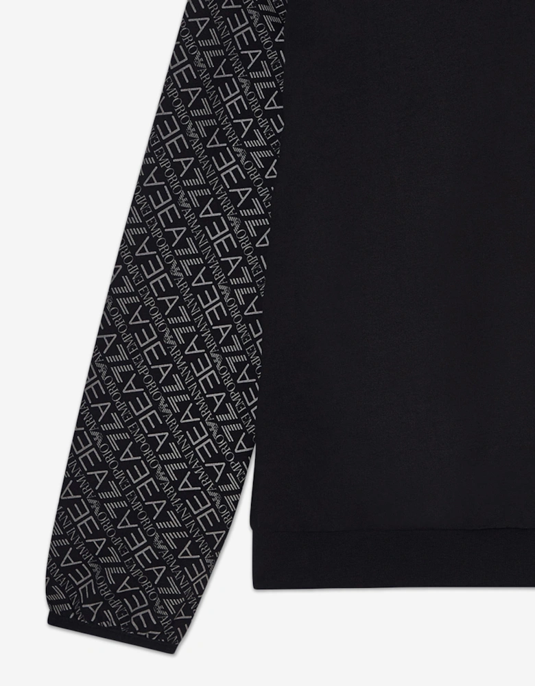 Emporio Armani Boys Monogram Logo Hoodie in Black