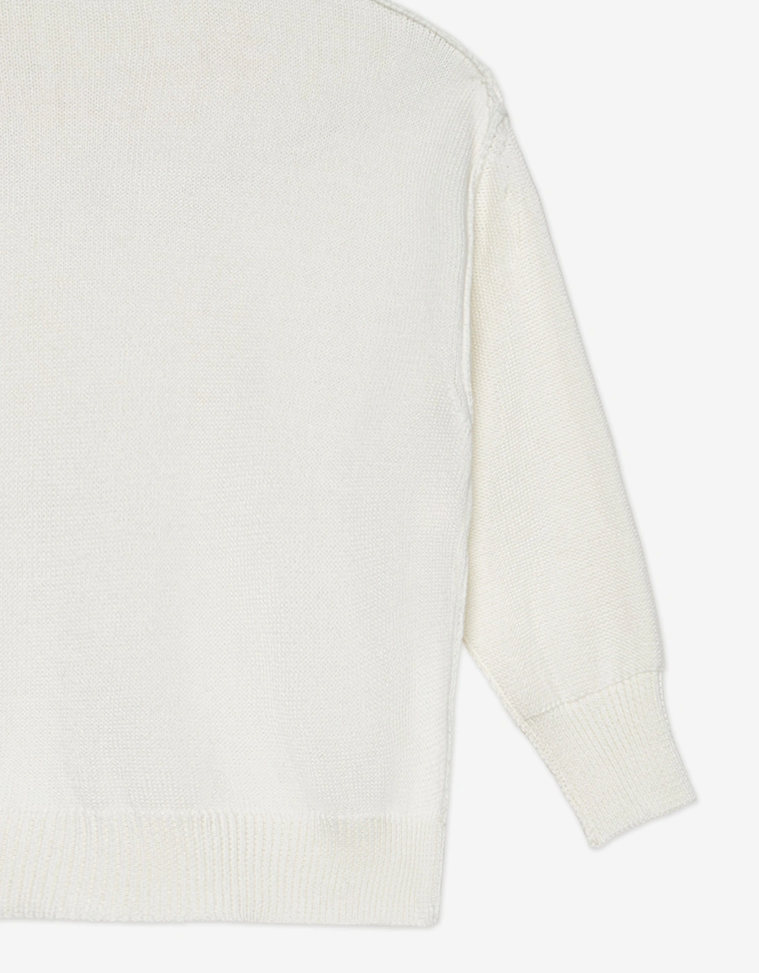 Palm Angels Girls Neck Logo Knit Sweatshirt in Ivory