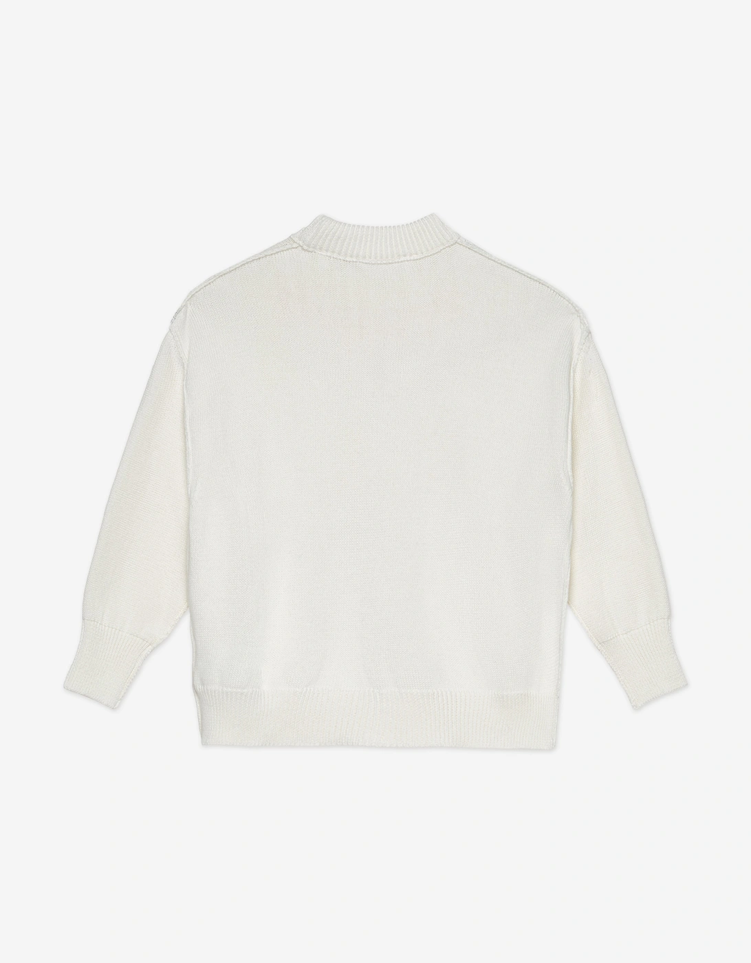 Palm Angels Girls Neck Logo Knit Sweatshirt in Ivory