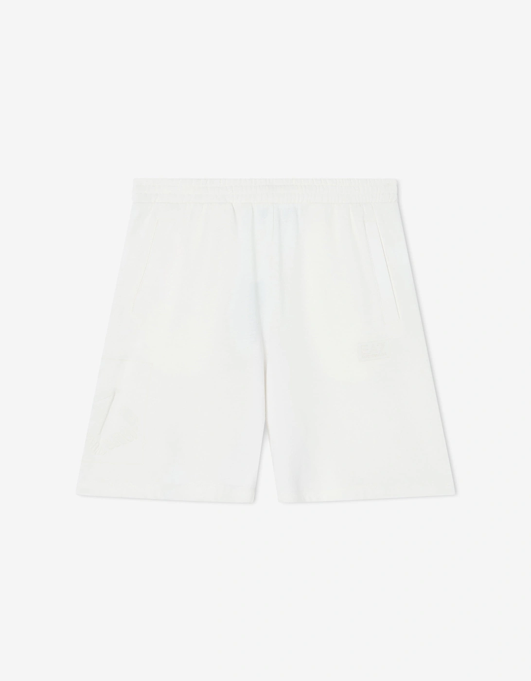 Emporio Armani Boys Train Logo Bermuda Shorts in Ivory, 4 of 3