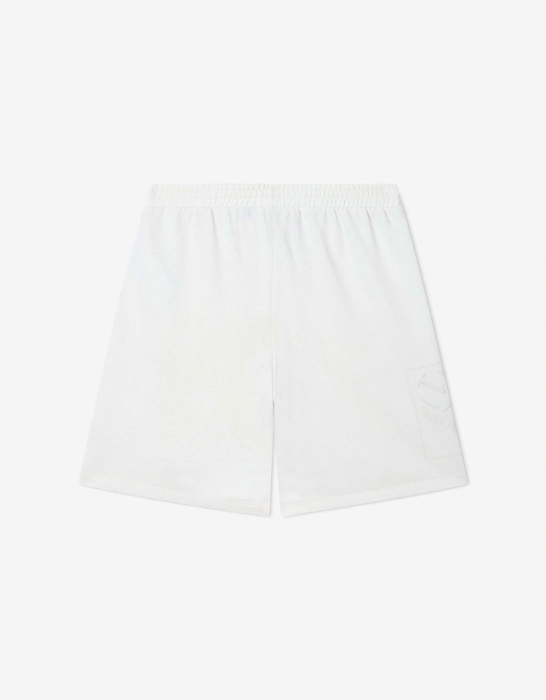 Emporio Armani Boys Train Logo Bermuda Shorts in Ivory