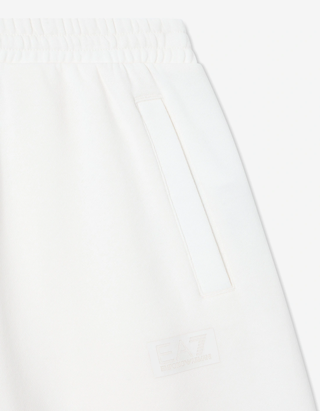 Emporio Armani Boys Train Logo Bermuda Shorts in Ivory