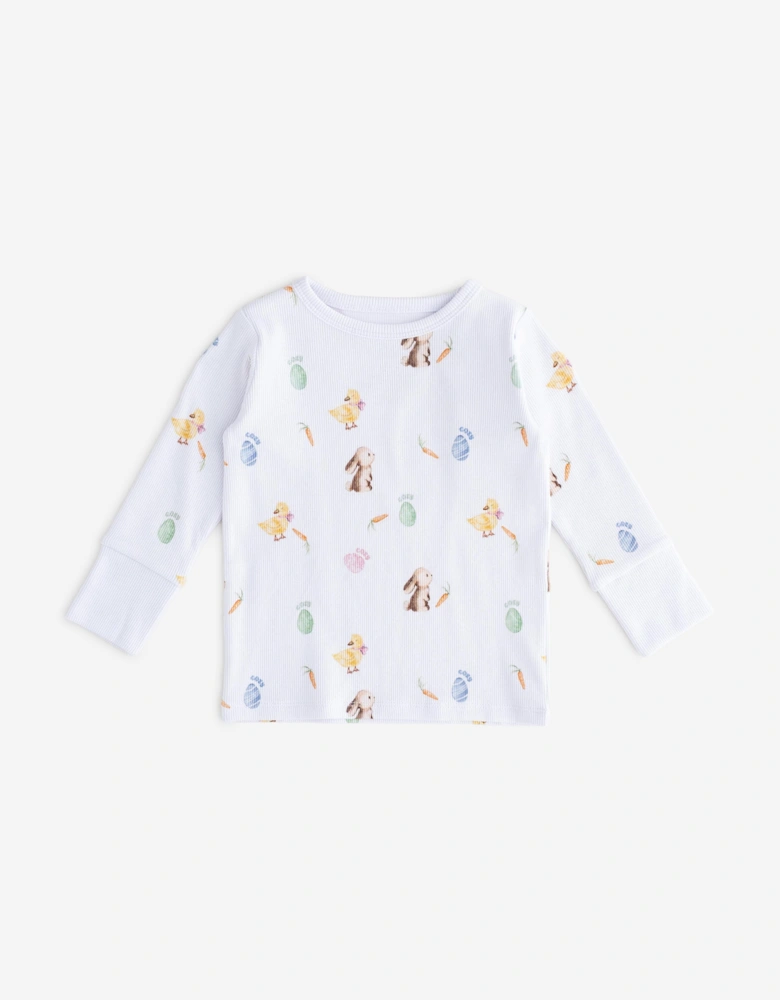 Kids The COZY Hop Ribbed Pyjama Set in White