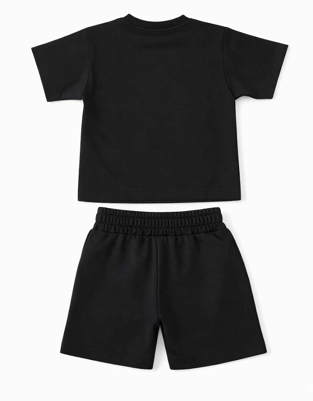MOSCHINO BOYS  BLACK T SHIRT/SHORTS SET HMG00R