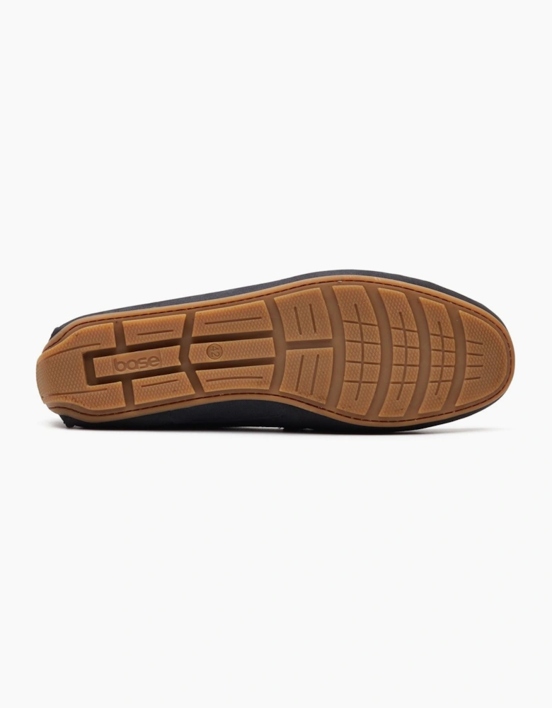 Base London Moss Driver Leather Men's Navy Loafers