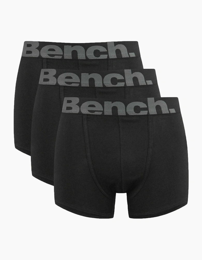 Mens Sutton 3-Pack Logo Waistband Boxer Shorts - Black