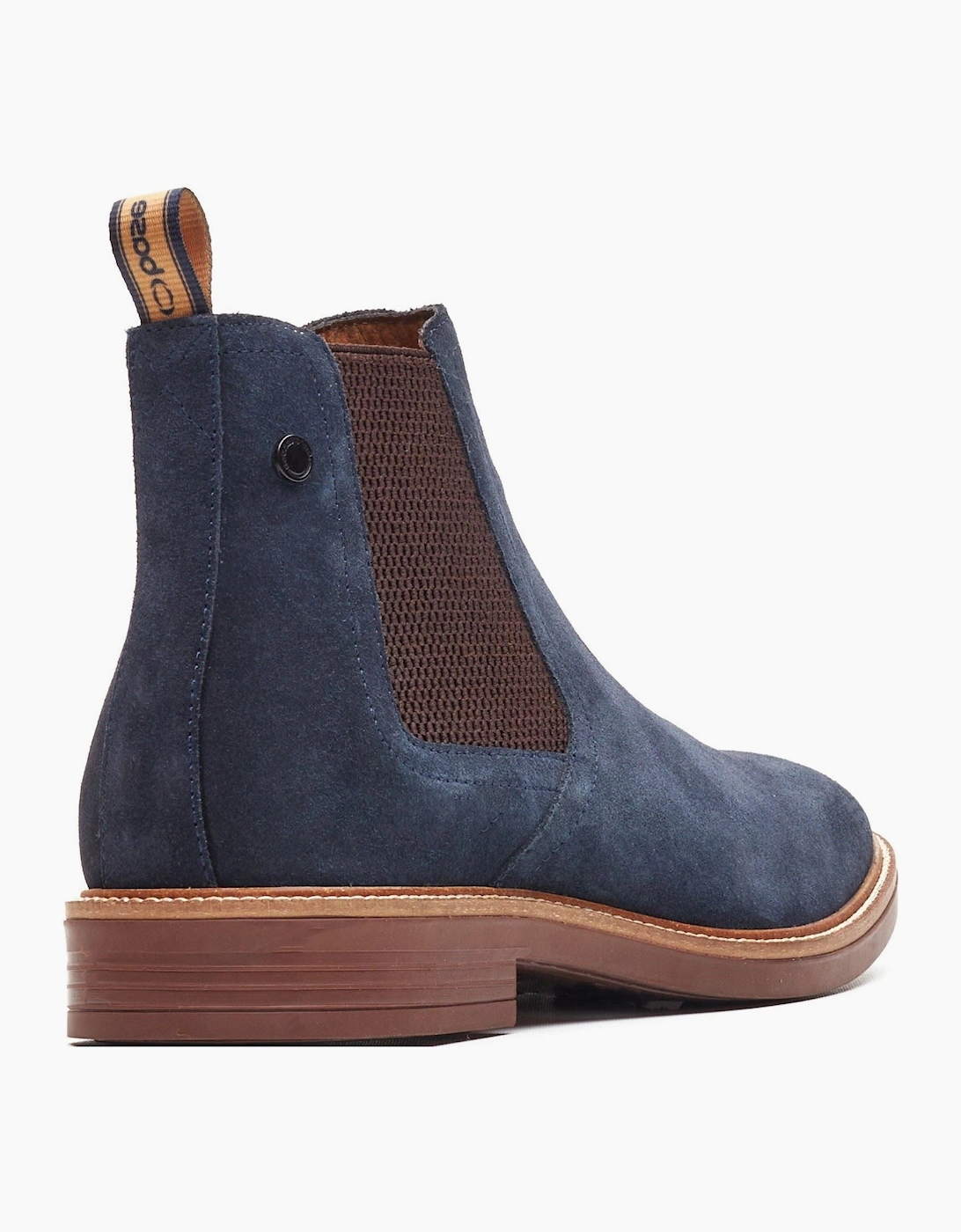 Base London Sussex Chelsea Boot Leather Men's Navy Boots