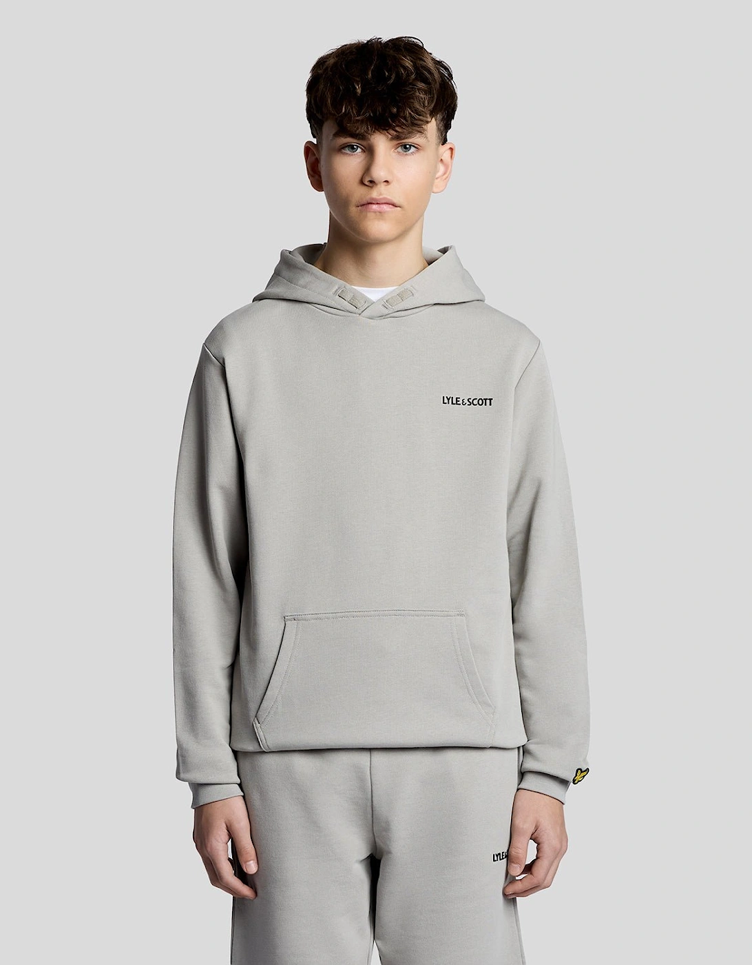 Lyle And Scott Unisex Grey Cotton Script Logo Hoodie  Size 10/11 Y Kids