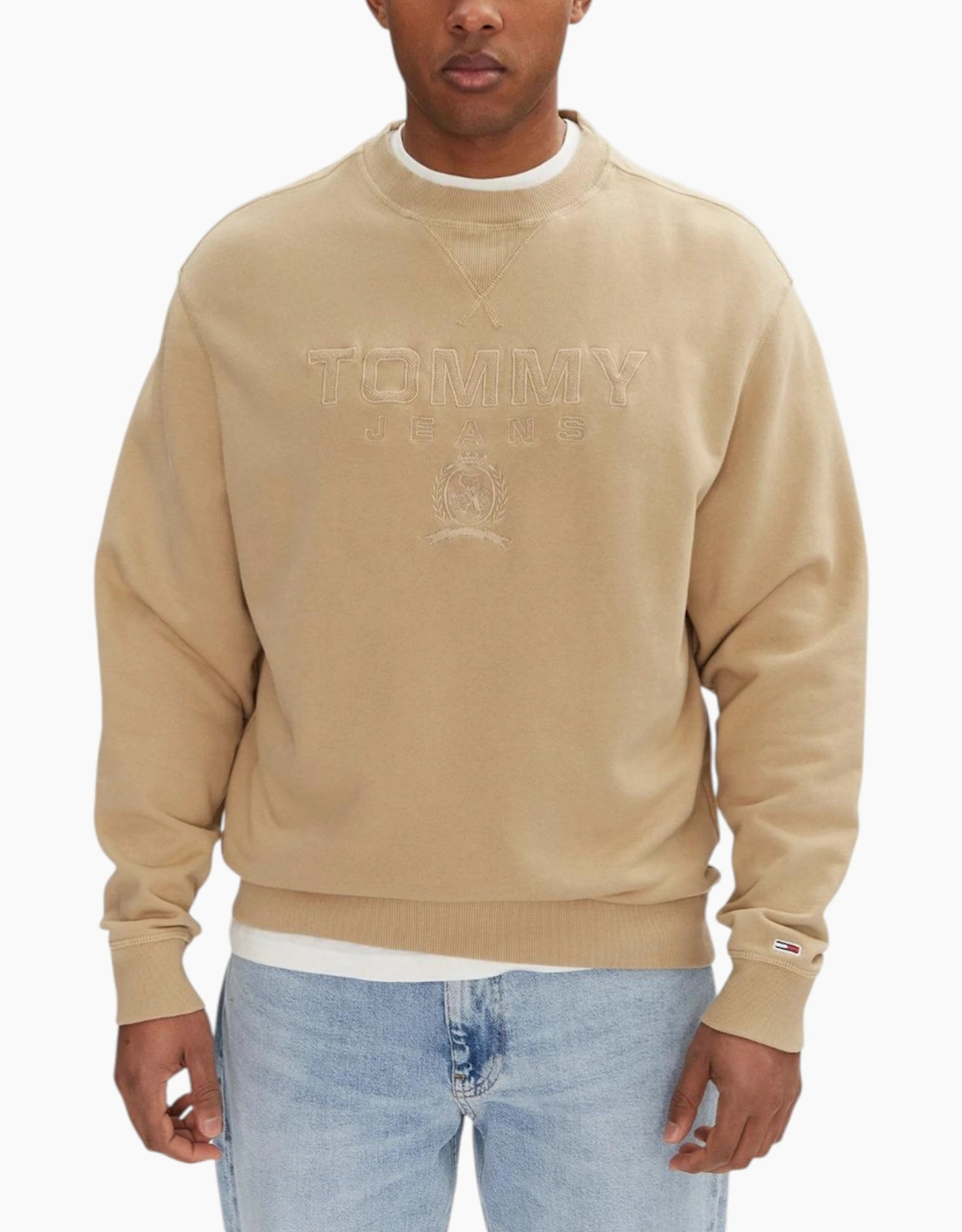 Tommy Hilfiger Mens Tonal Varsity Sweatshirt Casual Cotton Crew Neck New Top, 5 of 4