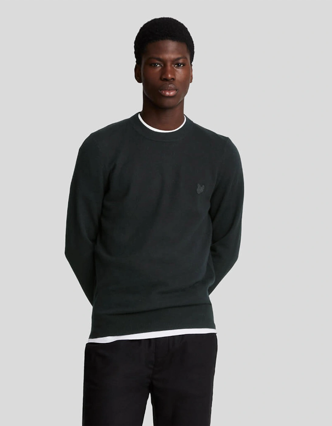 Lyle & Scott Tonal Eagle Lambswool Crew Neck Jumper