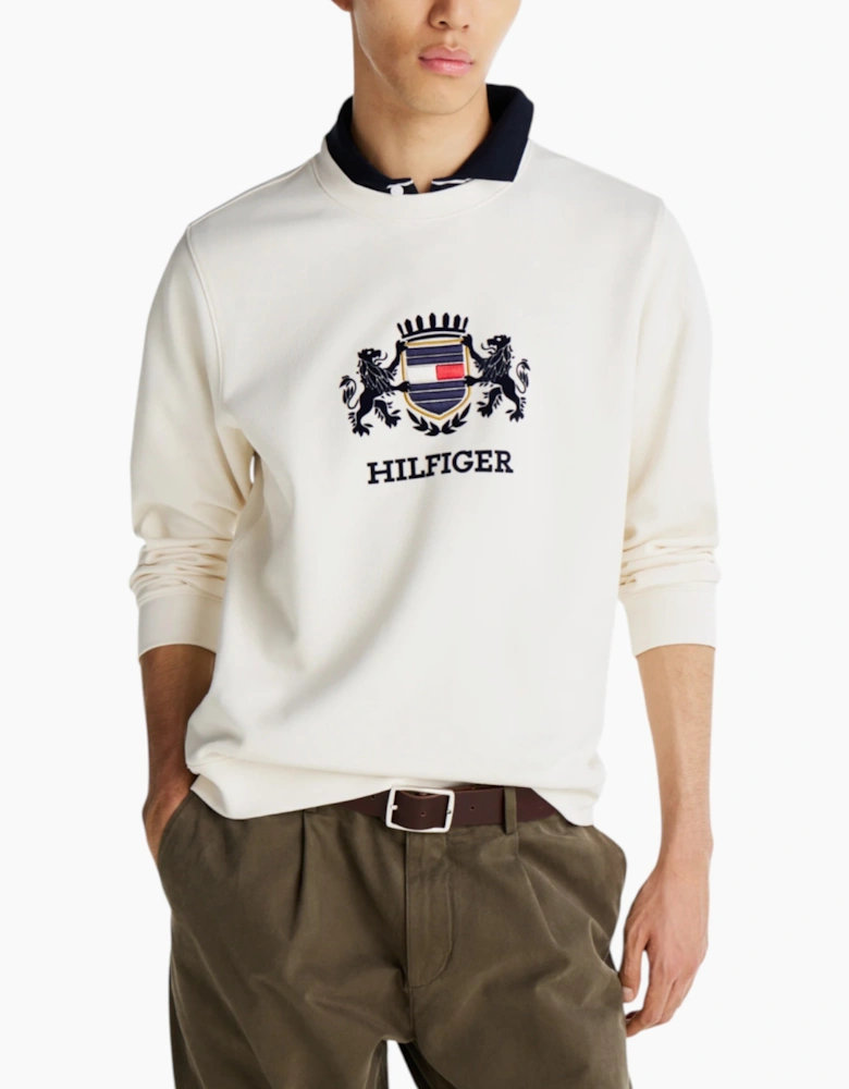 Tommy Hilfiger Mens ICON INTERLOCK HWK Sweatshirt Crew Neck Casual Cotton
