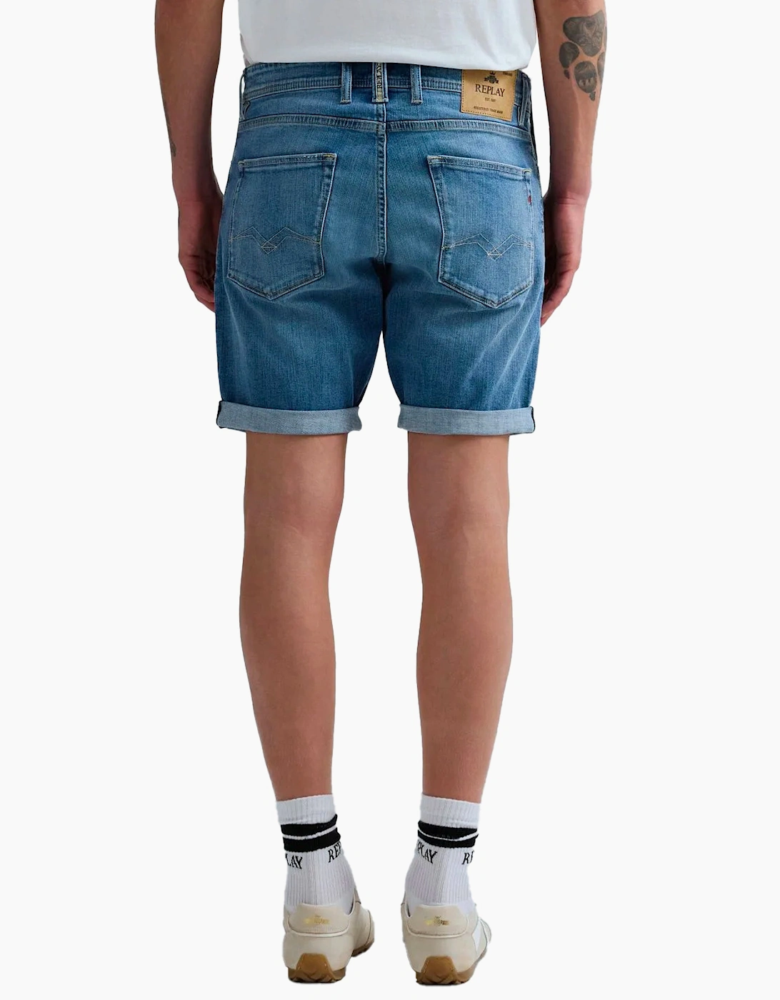 Replay Denim stretch shorts stonewash Blue Ma981y.685.194.009
