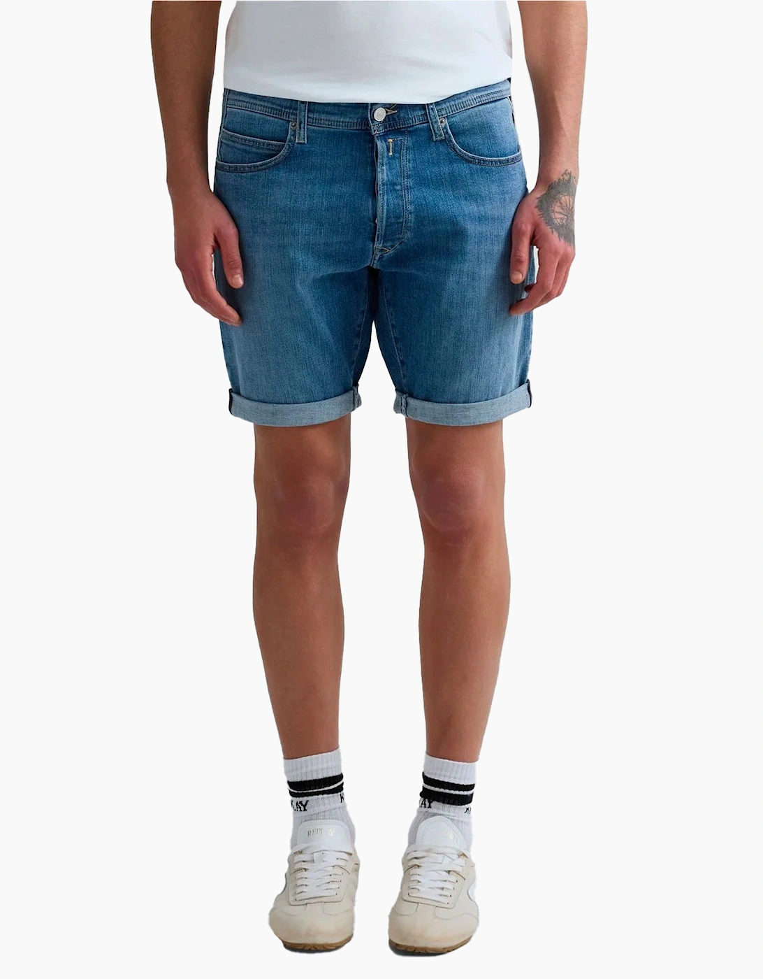 Replay Denim stretch shorts stonewash Blue Ma981y.685.194.009