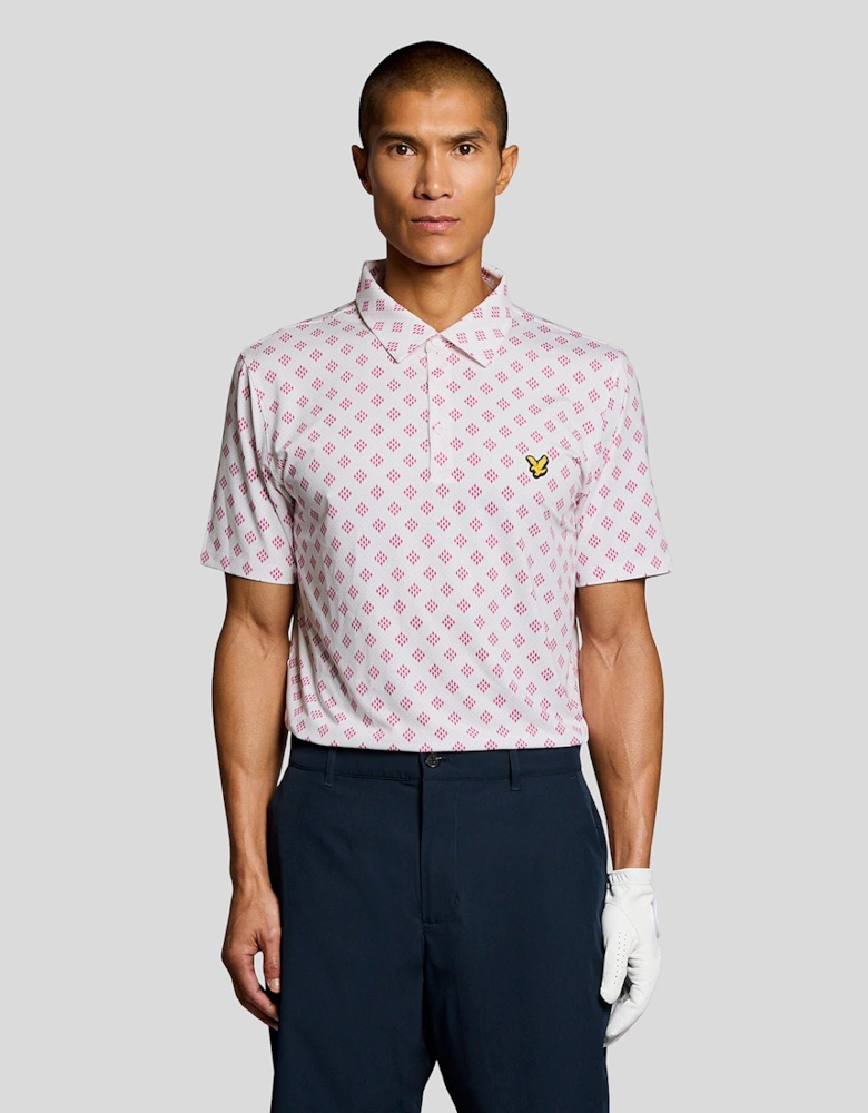 Argyle Print Polo Shirt