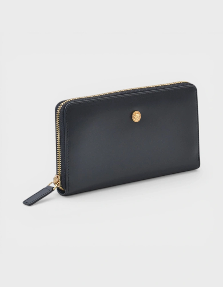 Zip Around Wallet Leather Black