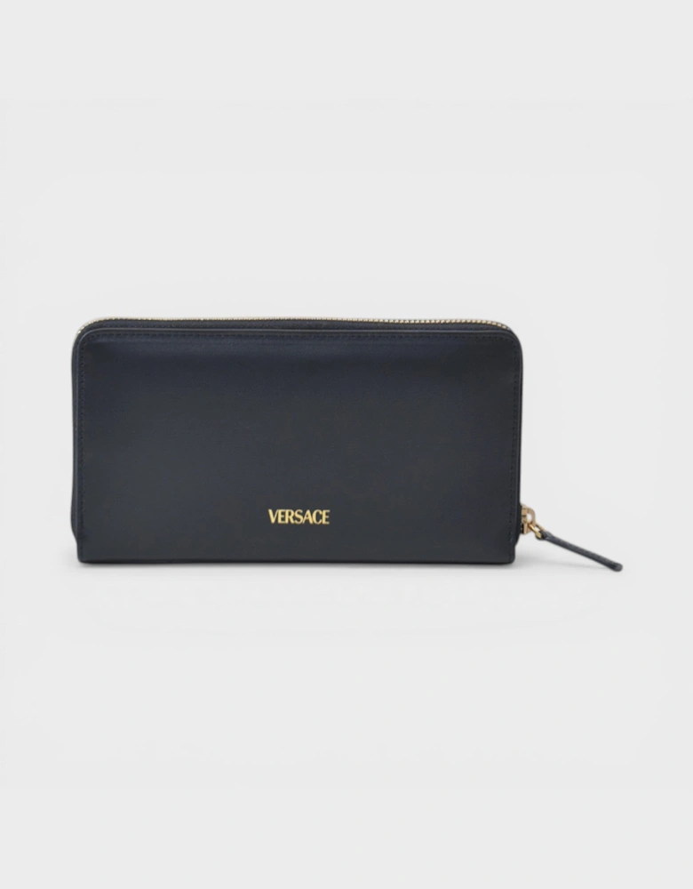 Zip Around Wallet Leather Black