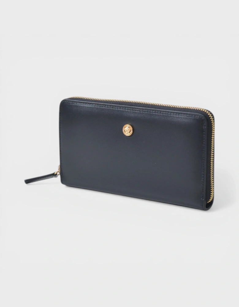 Zip Around Wallet Leather Black