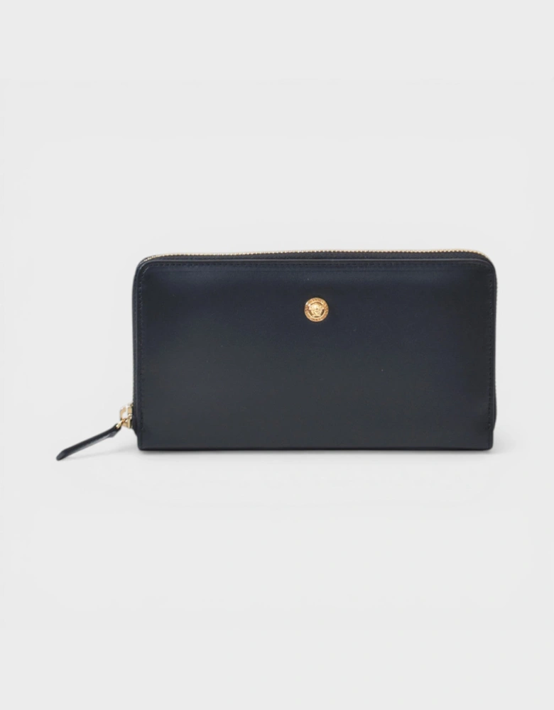 Zip Around Wallet Leather Black
