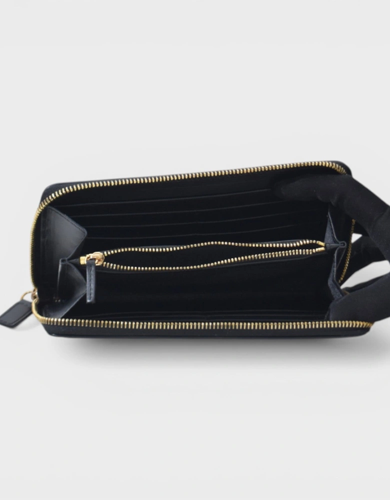 Zip Around Wallet Leather Black