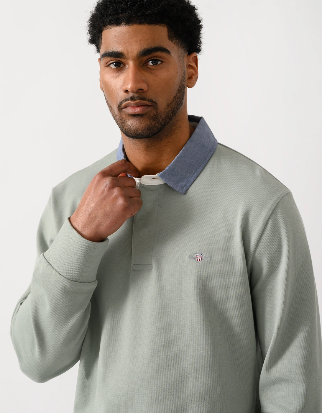 GANT Mens Regular Chambray Heavy Rugger - 10 Ceramic Grey