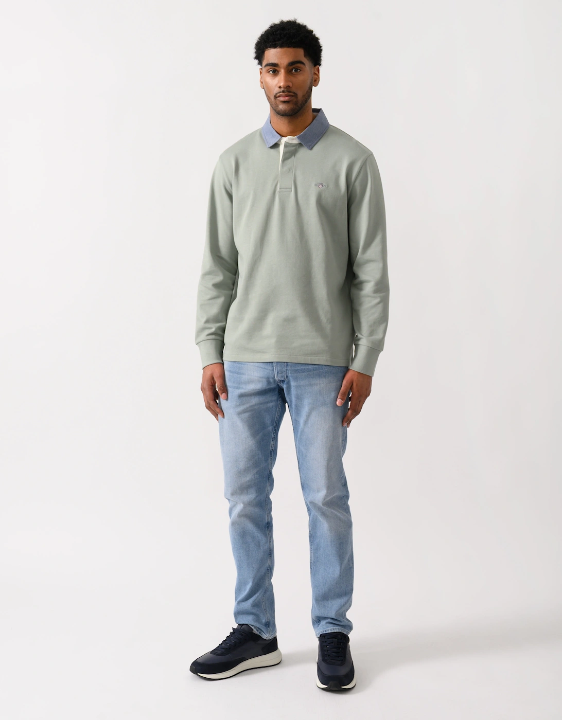 GANT Mens Regular Chambray Heavy Rugger - 10 Ceramic Grey