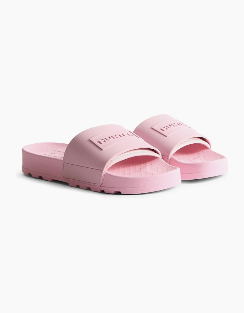 Hunter Core Embossedr Polyurethane Women's Parfait Pink Slides