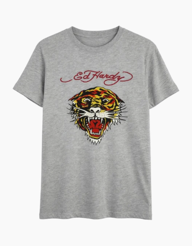 Men's Grey Ed Hardy Graphic T-Shirt